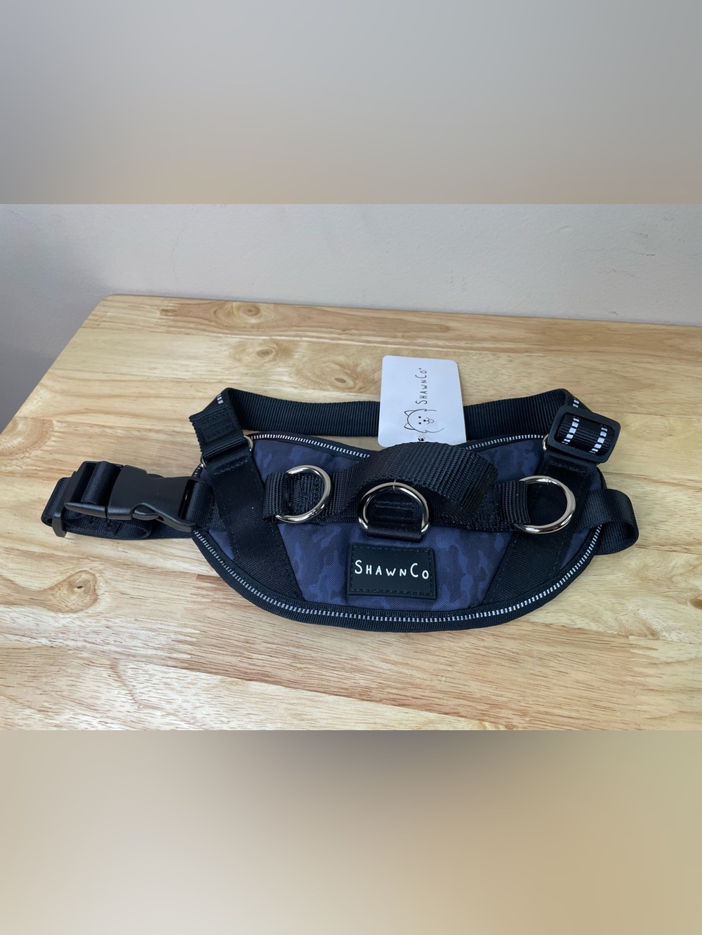 ShawnCo Essential Dog Harness Small Black Dark Blue Camo No Pull Reflective NWT